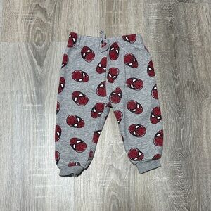 Disney Gray Joggers with Red Spider-Man Faces